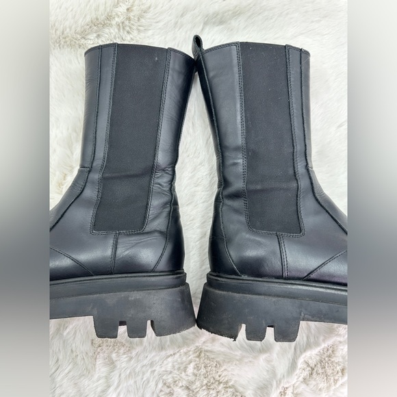 ALOHAS All Rounder chunky leather Boots Black Sz 9 Goth - Picture 12 of 16